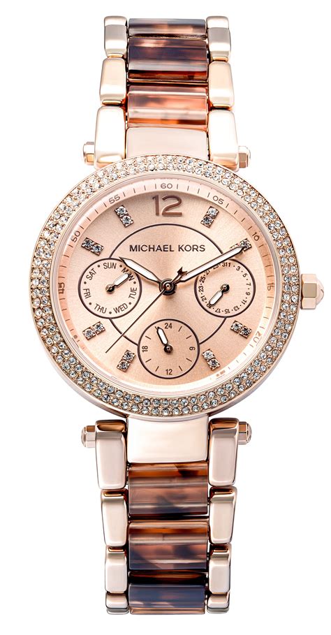 michael kors women's parker multifunction rose gold-tone stainless steel watch|Michael Kors parker.